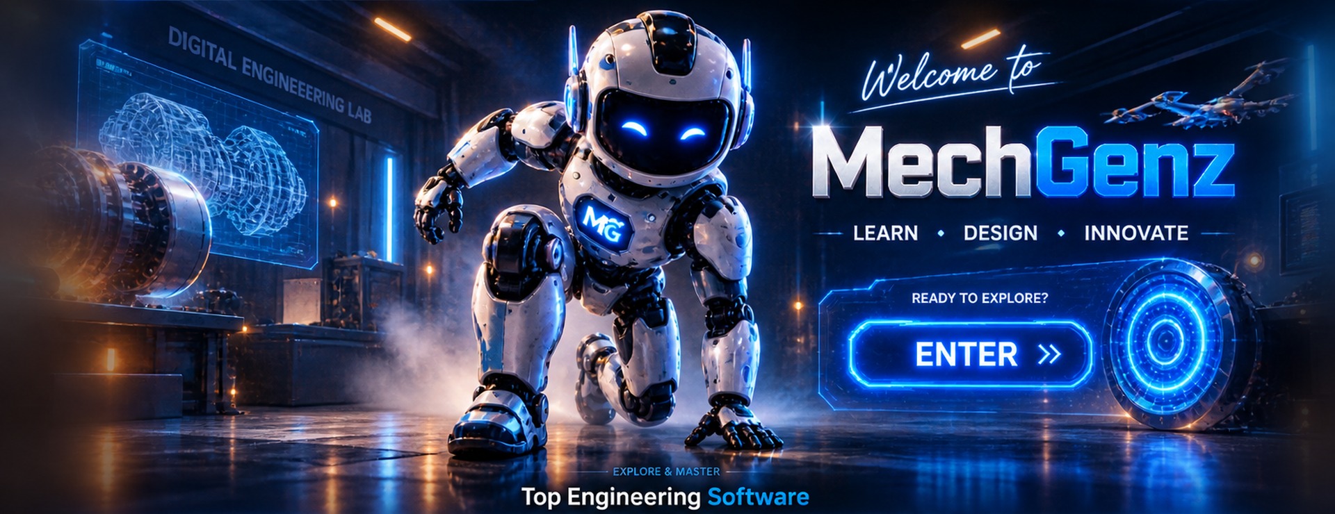 Futuristic MechGenz digital engineering laboratory